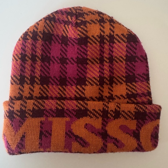 Missoni Orange and Purple Checkered Hat - Picture 1 of 5